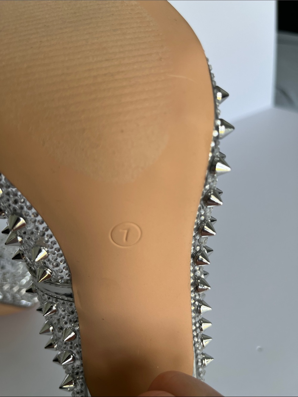 NEW Silver Crystal-Stud Pointed Toe Pumps - Picture 6 of 6
